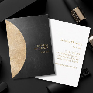 Modern Goldener Kreis Schwarz Business Card