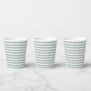 Modern Golf Baby Shower Argyle Pattern Paper Cups