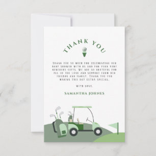 Modern Golf Baby Shower Thank You Card