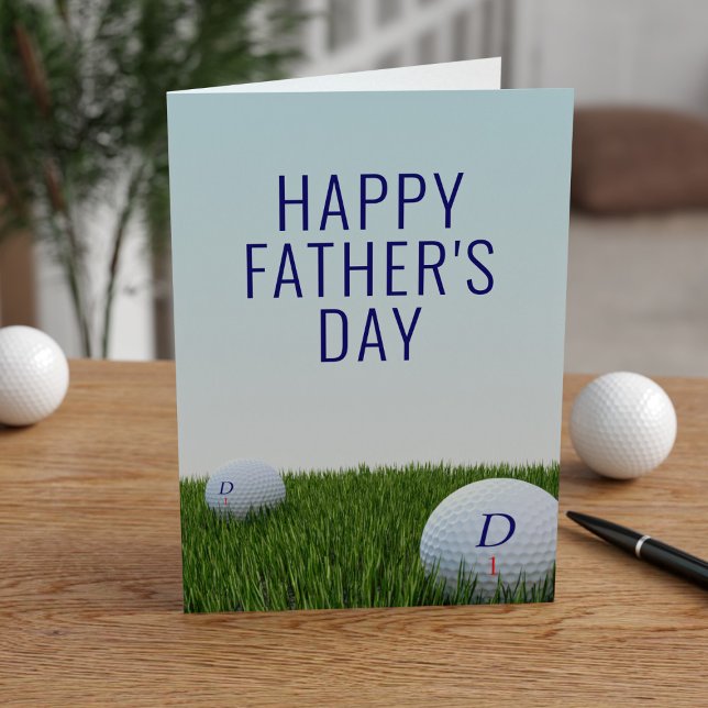 Modern Golf Ball Golfer Dad Father's Day Card (Creator Uploaded)