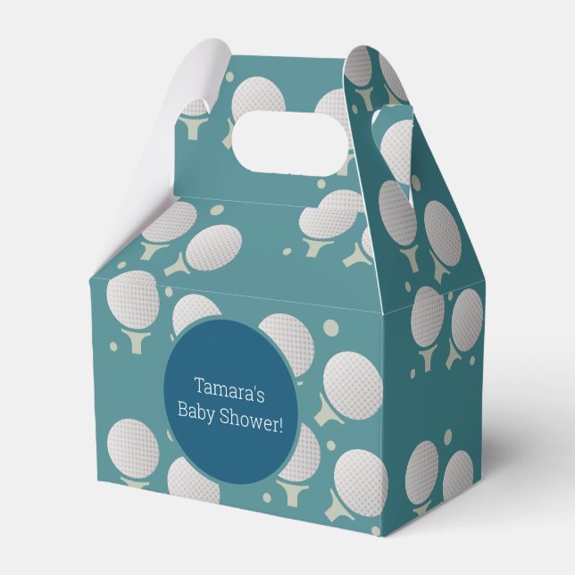 Modern Golf Ball Party Birthday Baby Pattern Favour Box (Front Side)
