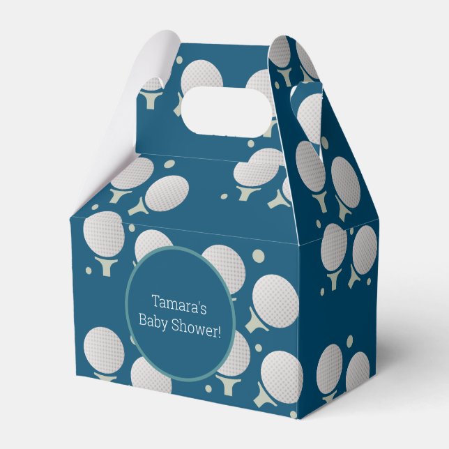 Modern Golf Ball Party Birthday Baby Pattern Favour Box (Front Side)