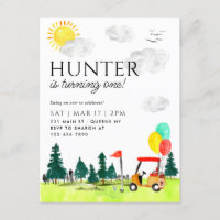 Modern Golf Cart Country Club Balloon Birthday