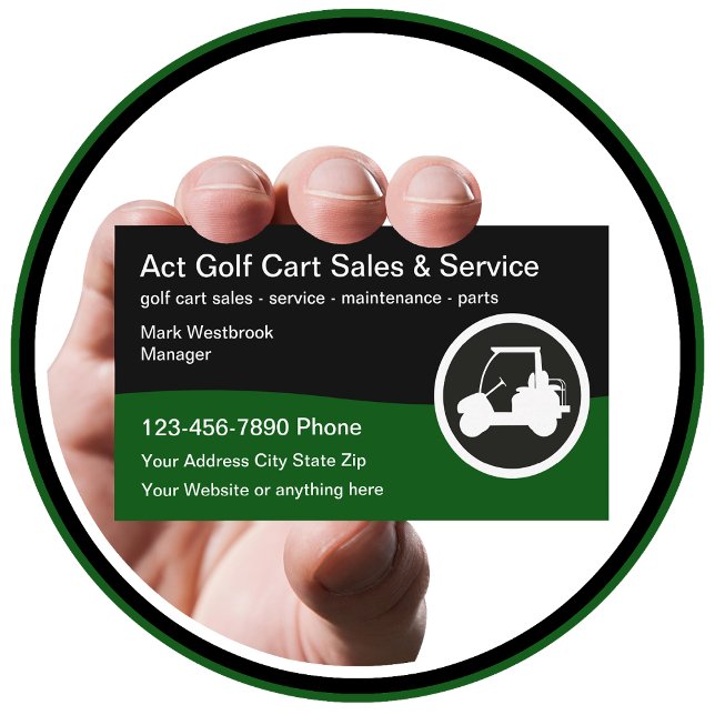 Modern Golf Cart Dealer Business Card (Creator Uploaded)
