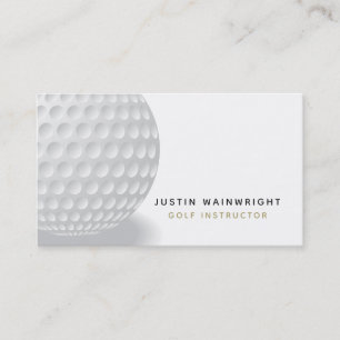 Modern Golf  Coach With Social Media grey Business Card
