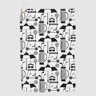 Modern Golf Equipment and Accessories Pattern Towel