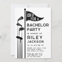 Modern Golf Golfers Bachelor Party Black and White