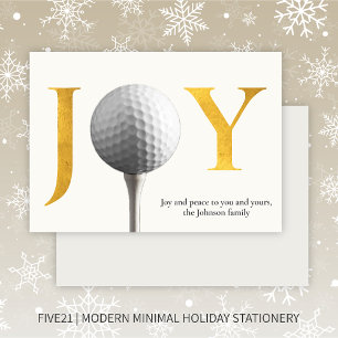 Modern Golf Joy & Peace Christmas Holiday Card