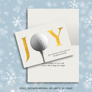 Modern Golf Joy & Peace Folded Christmas Holiday Card