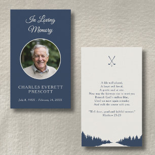 Modern Golf Memorial Sympathy Photo Poem Card
