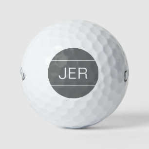 Modern Golfer Simple Monogram Initials Cool Grey Golf Balls