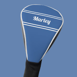 Modern Golfer Sports Player Custom Name Club Blue Golf Head Cover