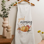 Modern Good Morning Pumpkin Quote Apron<br><div class="desc">Best Gift For Your Friends And Family,  Personalized Thanksgiving Text Good Morning With Autumn Colors. Happy Thanksgiving With Watercolor Pumpkins. Ideas for decorate you home on Thanksgiving</div>