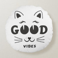 Modern Good Vibes Cat Face - Minimalist Feline Typ