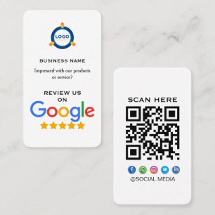 Modern Google Review With QR Code  Business Card