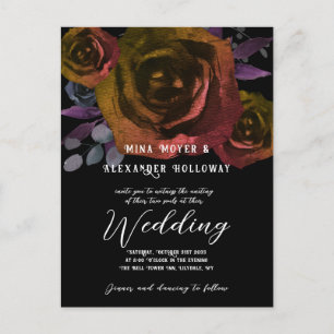 Modern Goth Dark Roses QRC Postcard