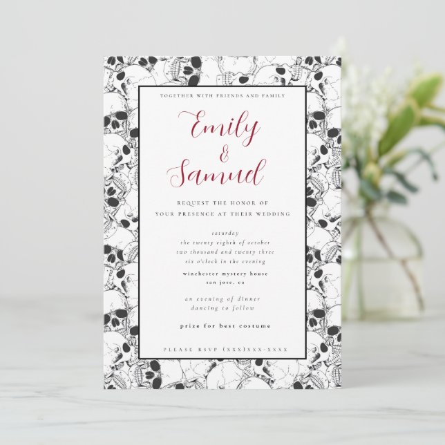 Modern Gothic Wedding Invitation (Standing Front)