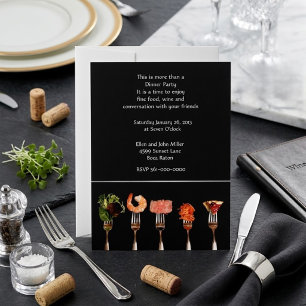 Modern Gourmet Food on Forks Dinner Invitation