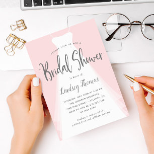 Modern Gown EDITABLE COLOR Bridal Shower Invite