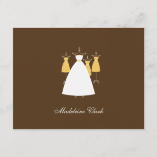 Modern Gowns Flat Thank You Card - Mustard