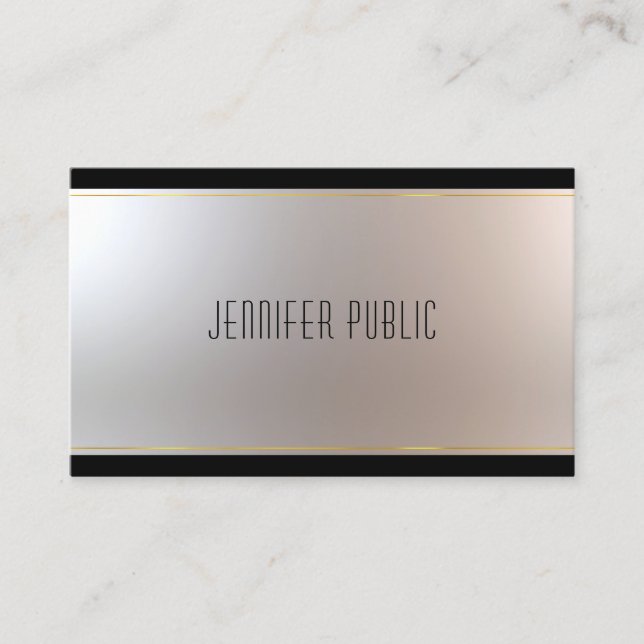 Modern Graceful Design Glamour Unique Plain Business Card (Front)