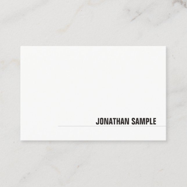 Modern Graceful Minimalist Elegant Unique Plain Business Card (Front)