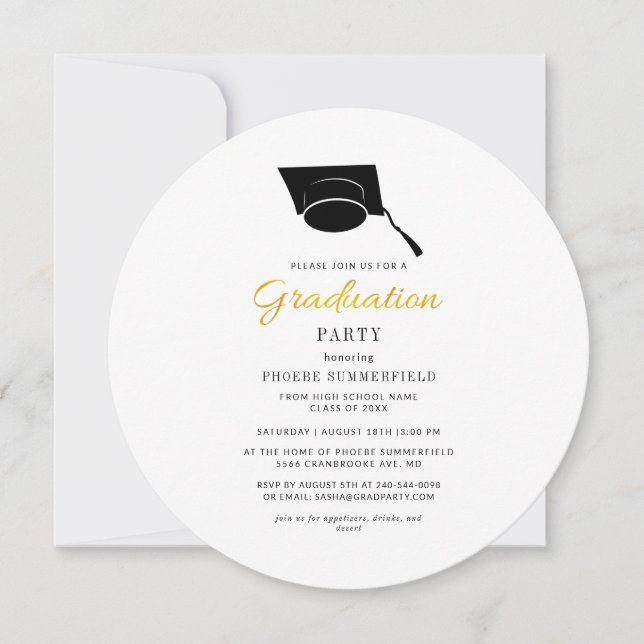 Modern Grad 2025 Simple Graduation Party Invitation (Front)