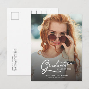 Modern Grad 2026 Photo Graduation Announcement Postcard