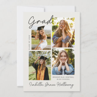 Modern Grad Announcement  With Multiple Photos