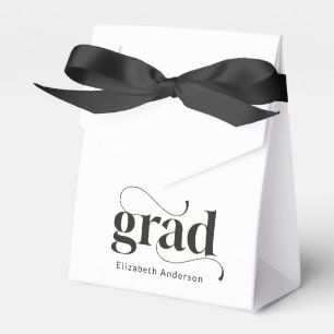 Modern GRAD Black Arch Photo Graduation Party Favour Box