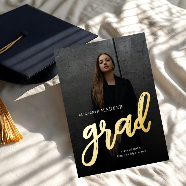 Modern Grad Brush Script Photo Graduation (Creator Uploaded)