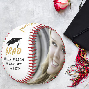Modern Grad Congratulations Graduation Photo Baseball