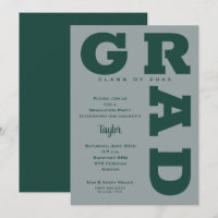 Modern GRAD Dark Green Grey Graduation