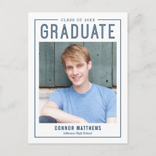 Modern Grad Editable Colour Graduation Postcard