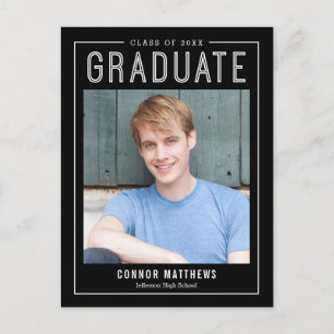 Modern Grad Editable Colour Graduation Postcard