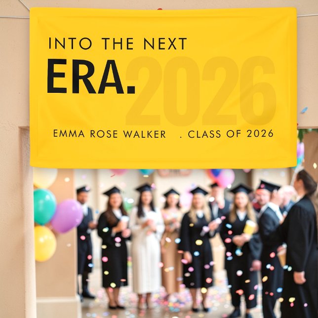 Modern Grad Era 2026 Yellow Typography Banner (Creator Uploaded)