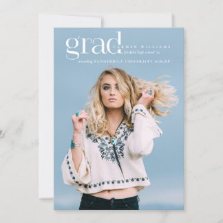 Modern Grad Full Photo Graduation Announcement