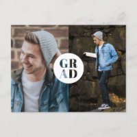 Modern GRAD Gold Glitter Simple 3 Photo Graduation