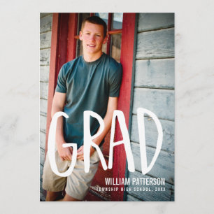 Modern Grad Guy Photo Graduation Party Invitation