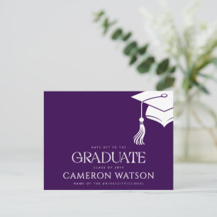 Modern Grad Hat Tassel Graduation Postcard