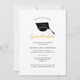 Modern Grad Minimalist Graduation Class 2022 Party Invitation
