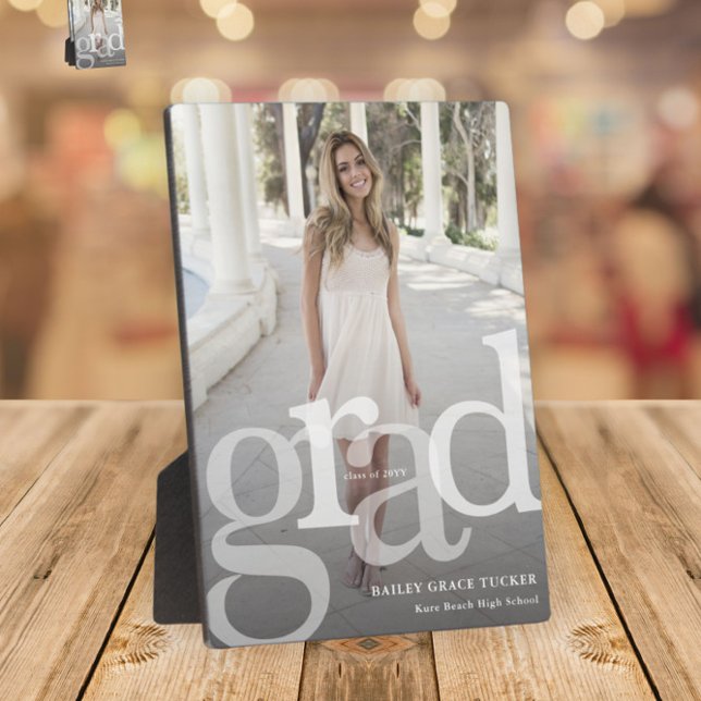 Modern GRAD Overlay Class Year Photo Graduation Plaque (Creator Uploaded)