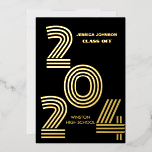 MODERN GRAD PARTY FOIL INVITATION