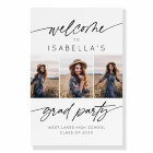 Modern Grad Party Welcome Script 3 Photo Collage