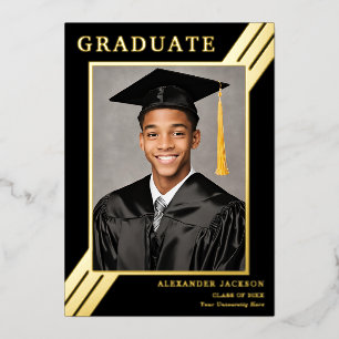 Modern Grad Photo Black and Gold