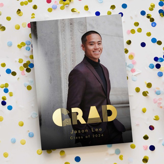 Modern Grad Photo Gold Foil Announcement (Creator Uploaded)