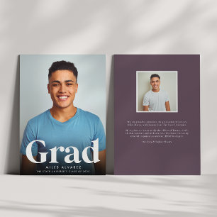 Modern Grad Photo Graduation Announcement