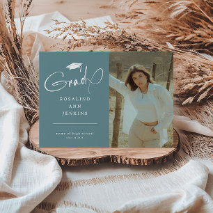 Modern Grad Photo Graduation Announcement