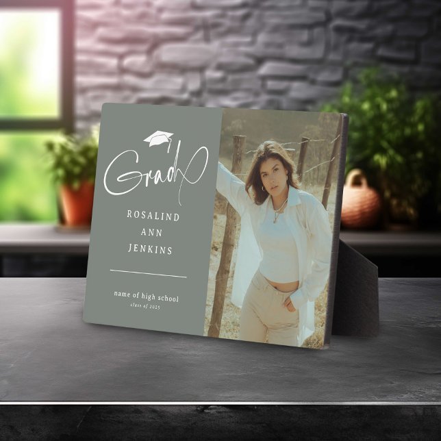 Modern Grad Photo Graduation Keepake Gift Plaque (Creator Uploaded)