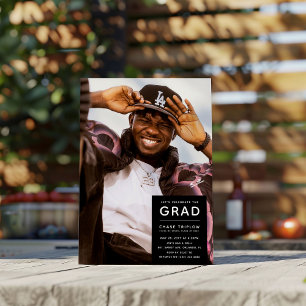 Modern GRAD Photo Graduation Party Invitation